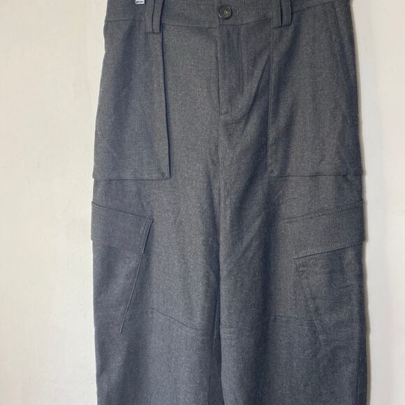 Vince Wide Leg Raver Flannel Cargo Utility Pants 10 Career‎ Relaxed Quiet Luxury - Picture 5 of 9
